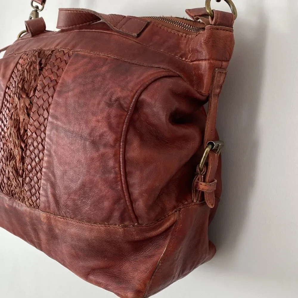 Idyllwind Brown Leather Boston Bag Shoulder Strap & Handles Western Boho Coastal